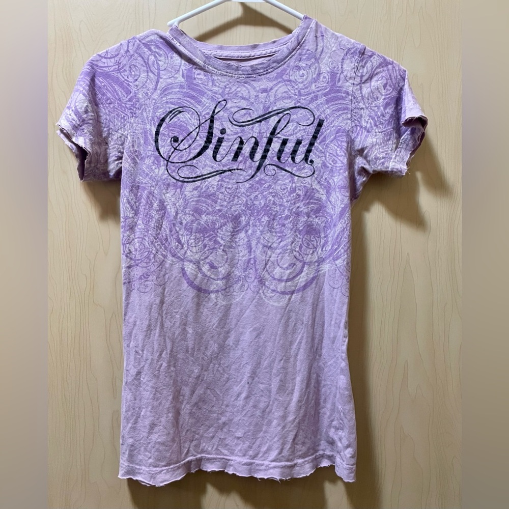 EUC Sinful distressed T-shirt